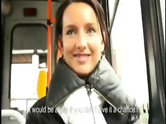 Small tits brunette agrees to give blowjob and getting fucked