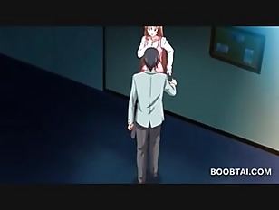 Redhead anime doll seducing her cute teacher