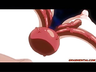Busty hentai hard brutally poked allhole by tentacles
