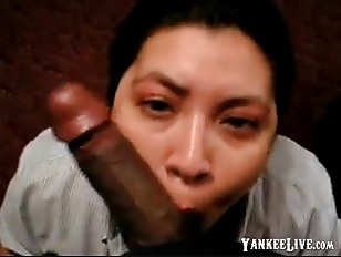 This Latina maid sure knows how to blowjob