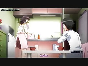 Anime wife with big boobs licked